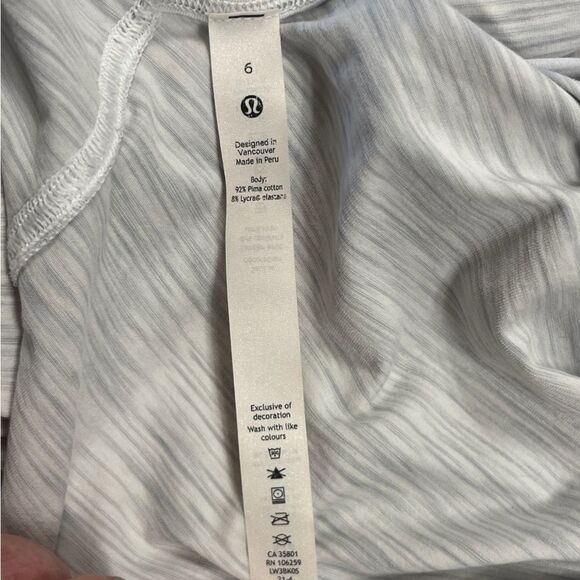 LULULEMON Back Into It Long Sleeve Top White/Gray Women’s Size 6 - Picture 6 of 6